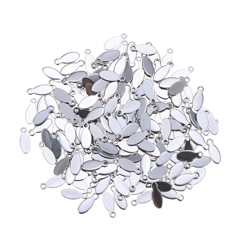 Blank Stainless Steel Tags Oval Oval Charms Jewelry Making Stamping Tags  DIY Jewelry Making