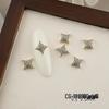 Luxurious Zircon Four-Leaf Clover Nail Art: White K Gold Heart Accessories