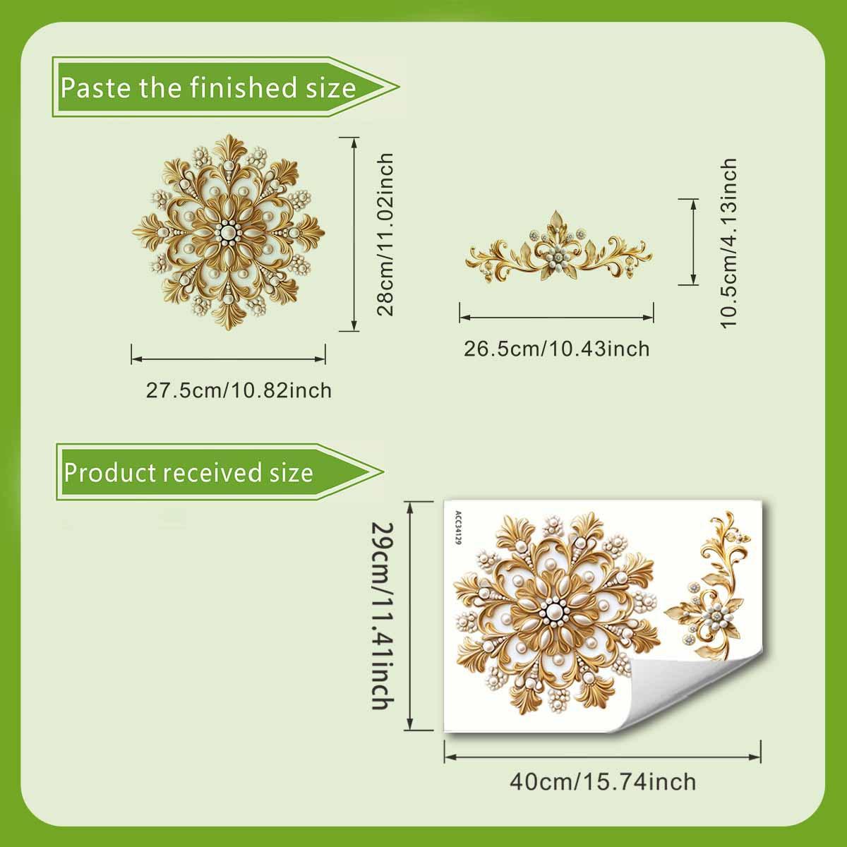 

Luxurious Golden Pearl Patterned Toilet Stickers, Three-dimensional Embossed Bathroom Decorative Stickers, Toilet Stickers 30*40cm