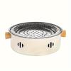 1pc Portable Barbecue Charcoal Stove Stainless Steel Split Barbecue Stove Round Non-stick BBQ Rack For Outdoor Camping (without Carbon)