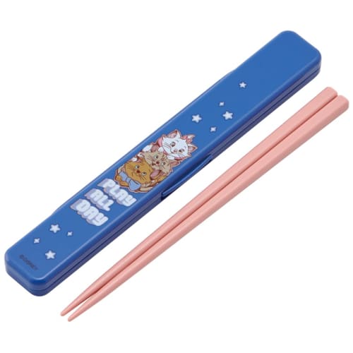 Skater Chopsticks and Chopstick Case Set, 18cm, Antibacterial, Disney Classic "The Aristocats" Design, Made in Japan, ABC3AG-A