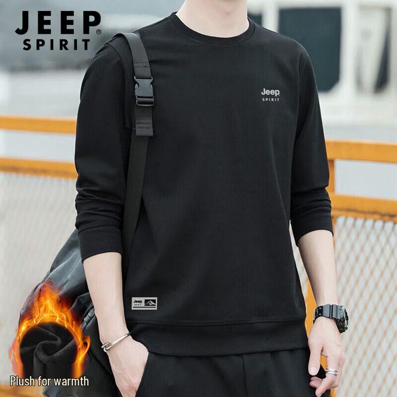 JEEP SPIRIT Men's Round Neck Pullover Sweatshirt