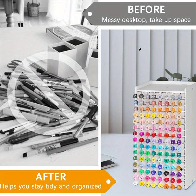 72/120 Slot 1pc High Capacity Marker Pen Holder with Detachable Dividers,suitable for Office&study Room&Art Drawing Marker Pen Storage.