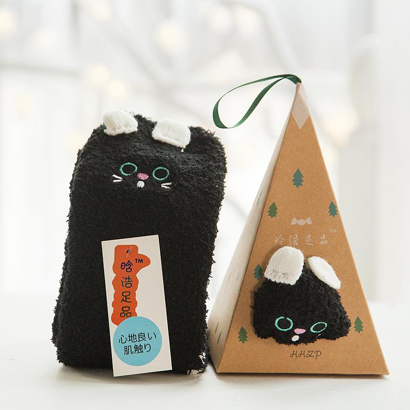 

Рождественский чулок Рождественский подарок Коралловый бархат Мультяшные носки Подходят для взрослых Adult [Triangle Box]