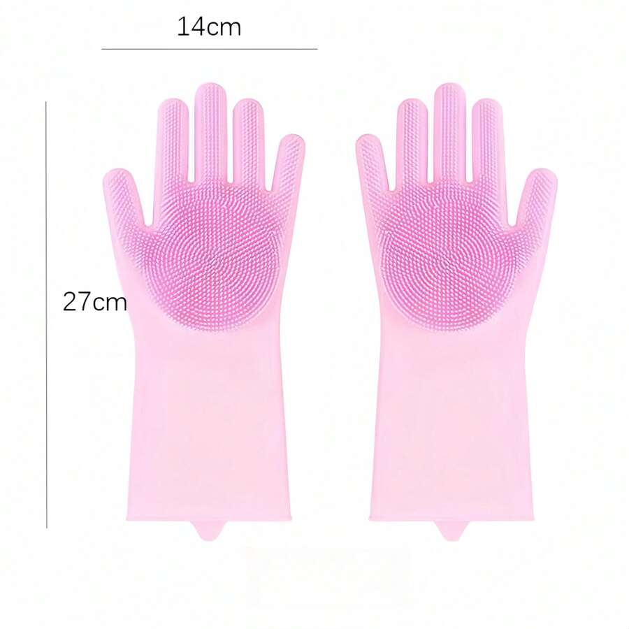 Silicone Dishwashing Gloves, Magic Shower Gloves, Room Specific Durable, Wear-resistant, Waterproof Rubber Gloves