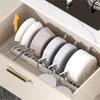 Space Saving Under Cabinet Storage Rack For Cookware Expandable Pots and Pans Organizer With Adjustable Dividers