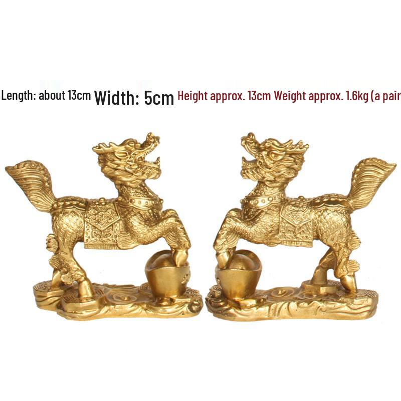 Copper Qilin Ornaments Handicrafts - Bagua Qilin Yuanbao Qi