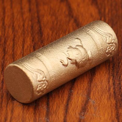Manico mini in ottone cilindrico incisione unicorno bastone rame puro metallo artigianato desktop ornamento creativo