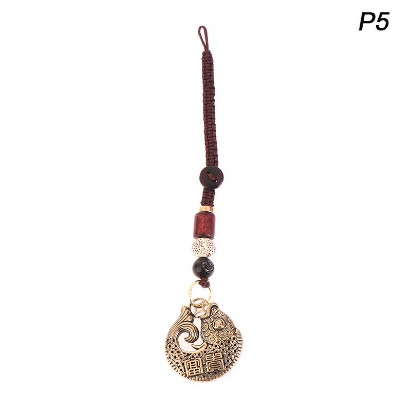 Vintage mosazné tibetské buddhistické mantra- zvonkové klíčenky šňůrka přívěsky ručně vyráběné lano kroužky na klíče od auta visací šperky