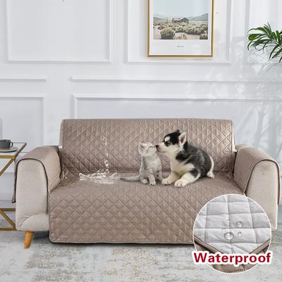 Schwarz-brauner wasserdichter Sofaschutzbezug für Einzelsofas, rutschfest, schmutzabweisend, Kissenmatte für Haustiere