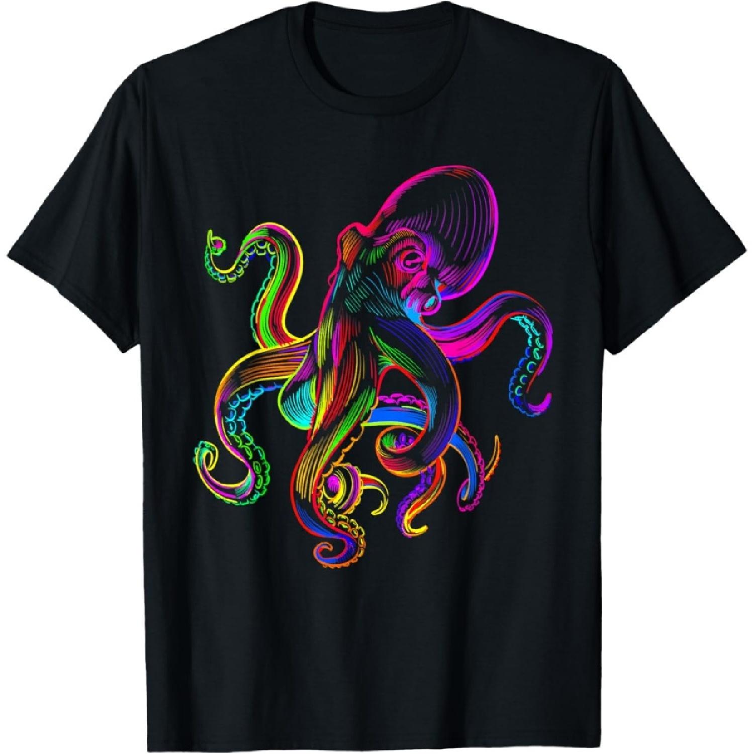 Funny octopus sea monster krakens Jellyfishes sea animals T-Shirt S