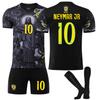Teens Kids Adults Custome Name Football Kits 24/25 Brazil Black Jesus #10 NEYMAR JR Sport Training Jersey Set with Socks