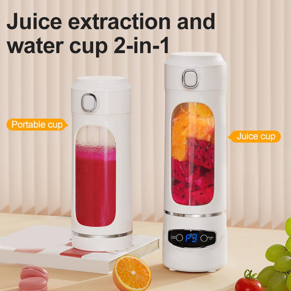 Tragbarer Entsafter: 600ml USB Mixer mit 12 Edelstahlklingen Entsafter 26x8x8cm Zerkleinern von Eis, Nüssen, Früchten und Gemüse