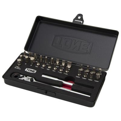 Tone Bit Ratchet Set Bit Insert 27 Pieces BRFS27, & 6.35mm (1/4"), Black,