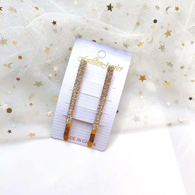 2PCS Adult Water Diamond Single Hair Clip Popular Super Flash Side Accessory for Women