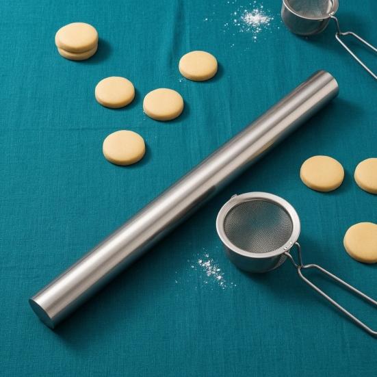 Rolling Pins, Stainless Steel Dough Roller, Essential Kitchen Utensil for Baking Pizza Dough, Pie, Cookie, Fondant, Dumpling