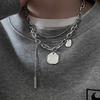 Personalized Titanium Steel Necklace - Stylish Short Double-layered Layered Accessory for Both Men and Women, Featuring Hip-hop Letters As Pendants.