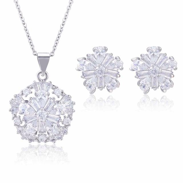Schmuck Frauen Halskette Ohrringe Set Luxus Qualität Luxe Zubehör Feine Zirkonia Champagner Mode Jewelri Cubic Hohe Großhandel