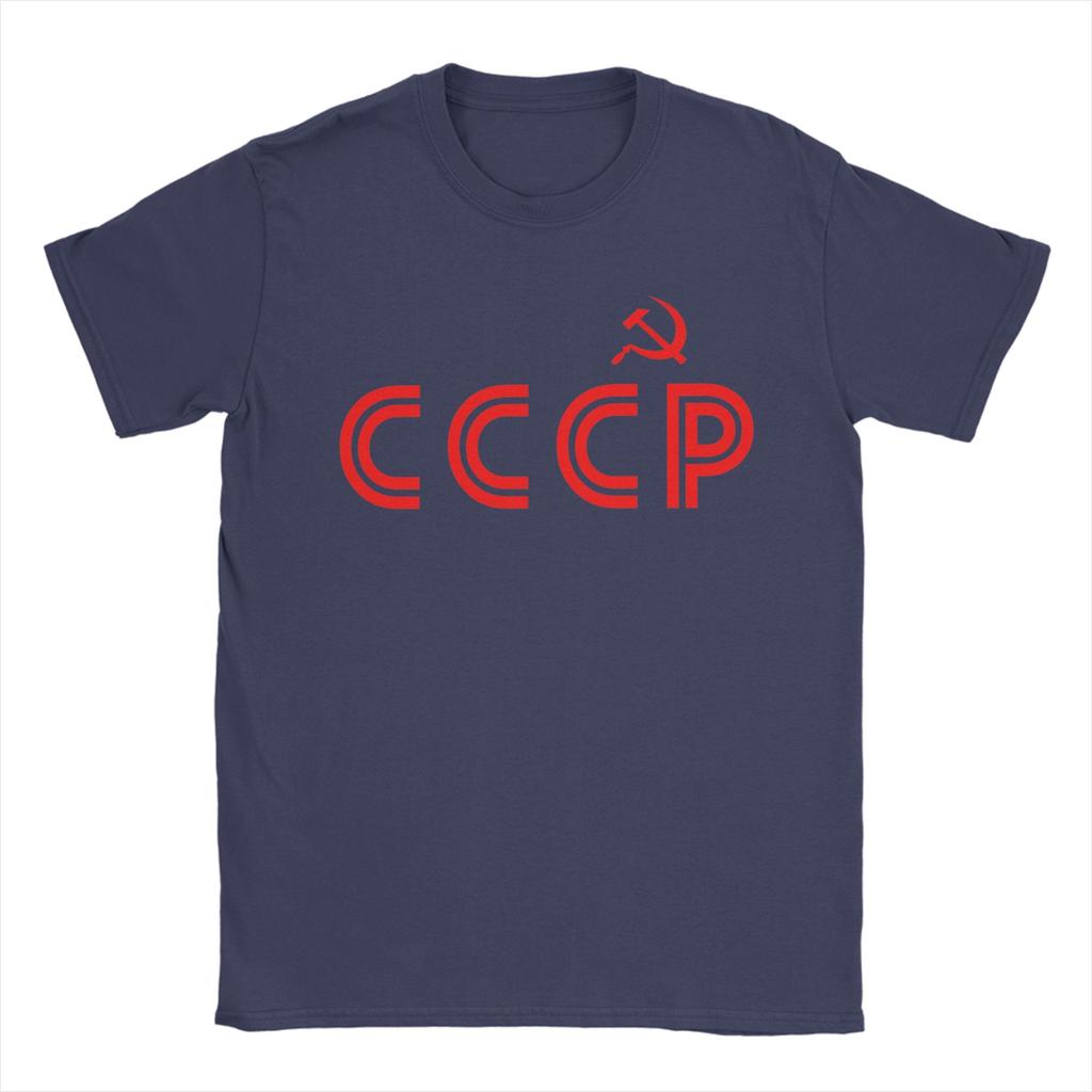 Men Retro Soviet CCCP T Shirts 100 Cotton Tops Novelty Short Sleeve Crewneck Tee Shirt Gift Idea TShirt