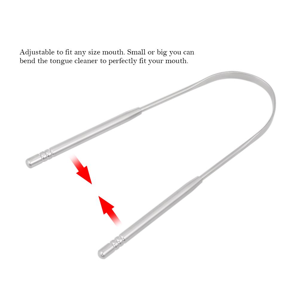 Tongue Scraper Stainless Steel Cleaner Fresh Breath Cleaning Coated Tongue Toothbrush Dental Oral Hygiene Care Tools