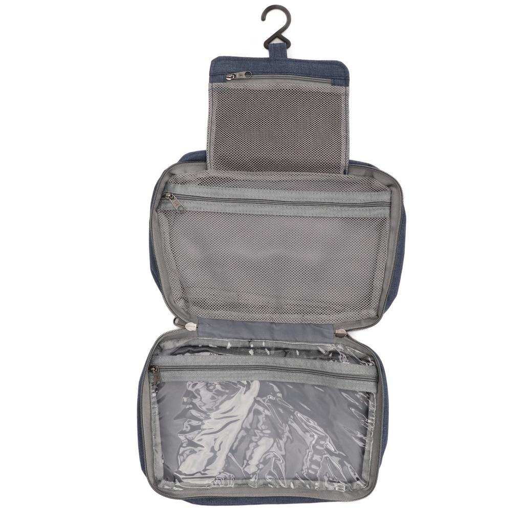 Reise Hängende Kulturtasche Reise Kosmetiktasche Gefaltet Hängender Kulturbeutel Waschorganizer Beutel für Männer Frauen Dunkelblau