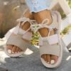 Spring New Women's Flat-soled Sandals Open-toed Lace-up Roman Sandals Women's Rear Elastic Band Color Matching Women's Shoes