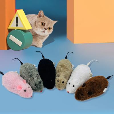 Yousheng Aufziehmaus Katzenspielzeug Realistische Fellmaus Interaktives Haustierspielzeug Lustige bewegliche Maus zum Jagen und Anspringen Stimuliert Wohnungskatzen
