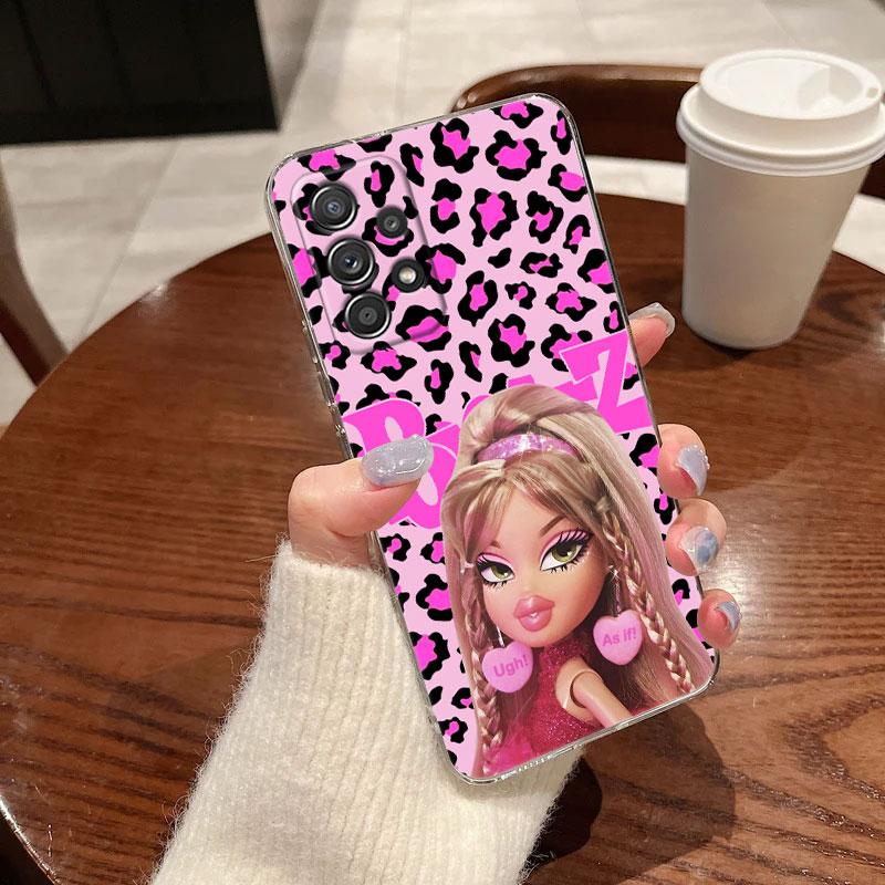 Clear Case For Samsung Galaxy A57 A37 A56 5G A36 Case A55 A54 A35 A26 A07 A17 A16 A06 A34 A15 Soft Cover Disney Bratzs Pink Girl
