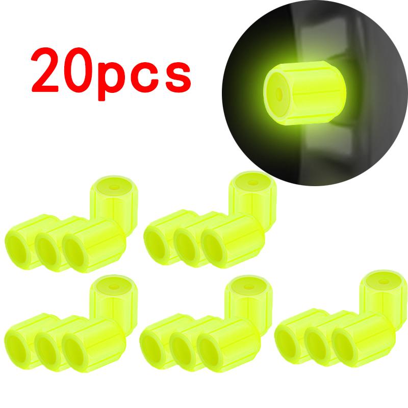 Luminous Tire Valve Caps 6 Colors Car Motorcycle Glowing Valve Cover Car Tire Wheel Hub Styling Tool Auto Accessories 4/8/20Pcs