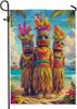 Tropical Tiki Garden Ag, Colorful Summer Tiki Statues Outdoor Decor, Double Sided Burlap Yard Ag for Holiday Beach Party
