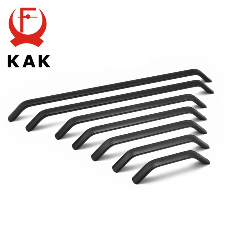KAK American Style Black Solid Space Aluminium Alloy Handles Cabinet Handles Drawer Knobs Door Pulls Furniture Handle Hardware