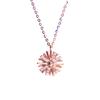 Purple Gold Inlaid Zircon Sunflower Pendant, Colored Gold-Plated Rose Gold Exquisite Necklace Set Chain.