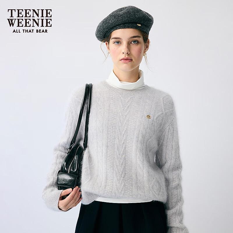 Teenie Weenie Women's Cable Knit Round Neck Sweater