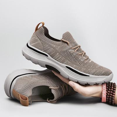 Beliebte großformatige Fly-Woven-Sportschuhe Herbst Dicksohlige Atmungsaktive Freizeitschuhe Herren Walking Sport Outdoor Herrenschuhe
