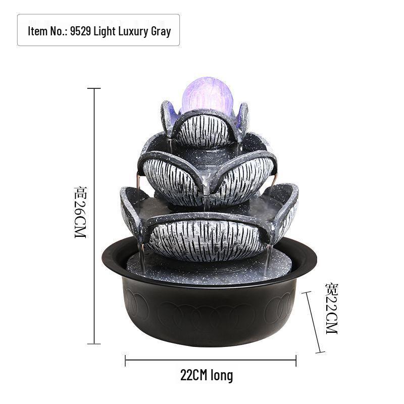 Popular Resin Water Feature: Small Zen Desktop Fountain for Wealth and Tranquility