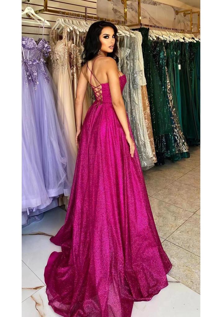 2025 European & American Women's Gold Sprinkled Sleeveless Tube Top Long Swing Dress