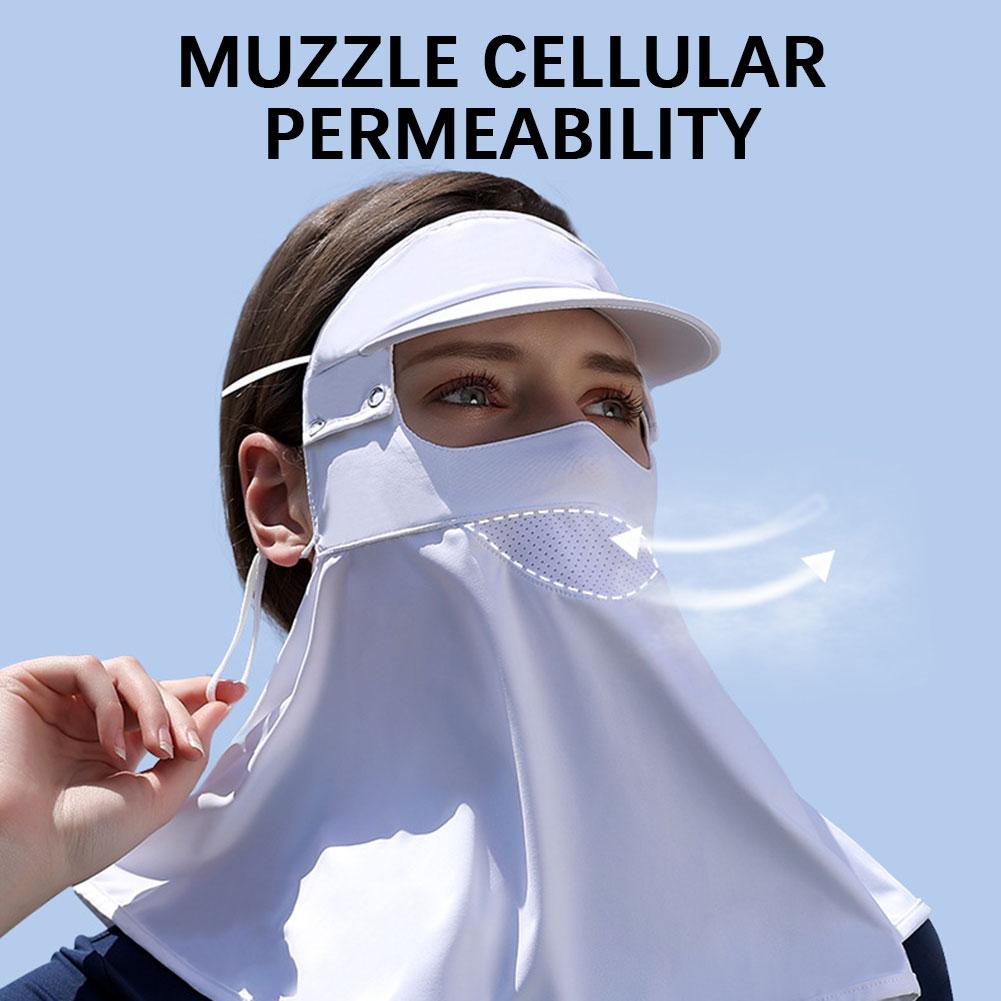 Eis Seide Sonnenschutzmaske Mit Abnehmbarem Schirm Mode Atmungsaktiv Dünn Spurlos Maske UV-Schutzmaske Für Outdoor-Sport