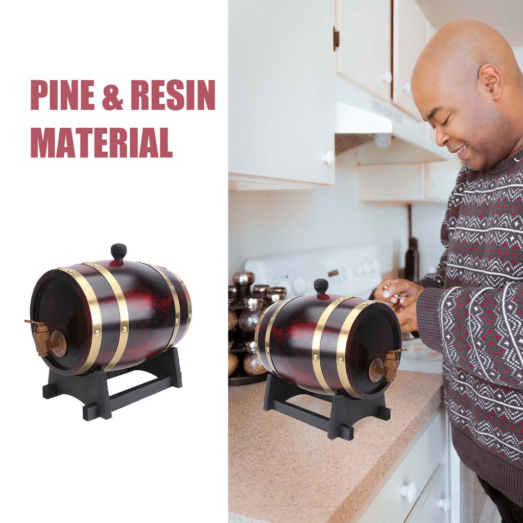 1Pcs Real-Like Wooden Wine Barrel 5L Beer Wine Storage Dispenser Exquisite Home Bar Pub Decor Gift Beer Barrel Wood Bucket