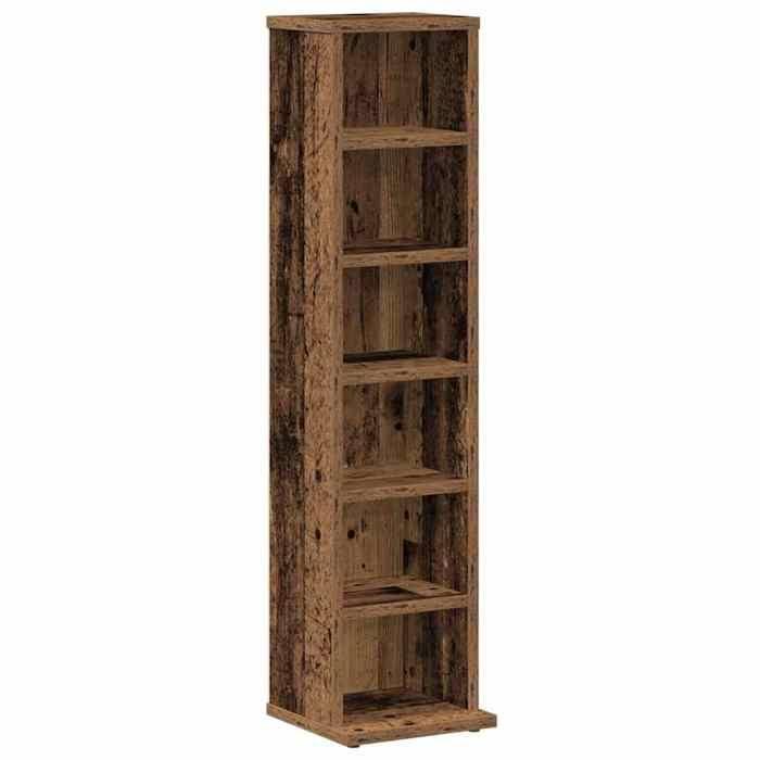 VidaXL CD Cabinet Old Wood 21x20x88 Cm Engineered Wood, Cd Storage Unit, Cd Storage Cabinet, Furniture of 855828