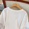 Plus Size Women's Loose Round Neck Mid-Length Short Sleeve T-shirt, Bust 150/160 cm, 200-350 jin Capacity