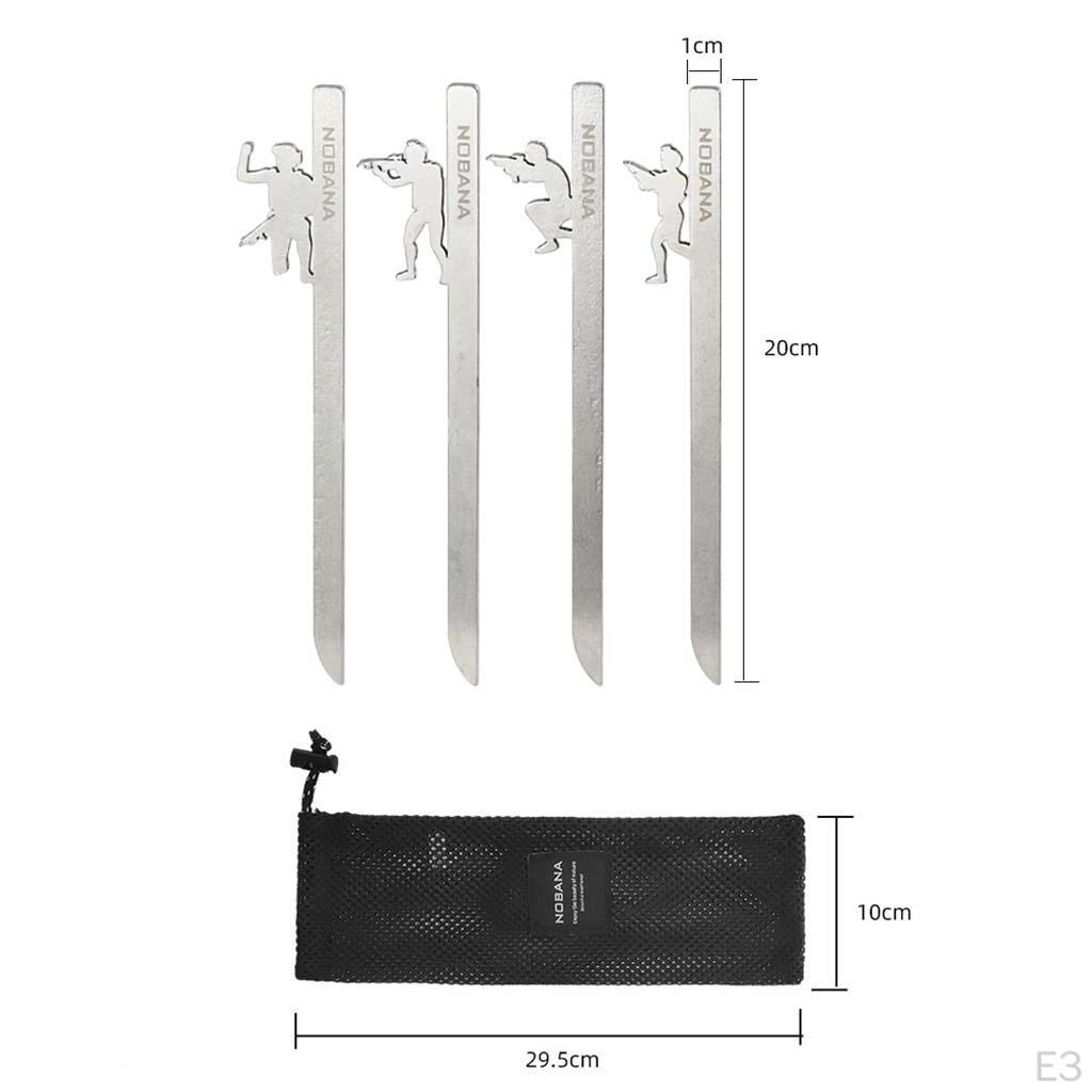 4 Packs Tent Stakes, Heavy Duty Steel Stakes Tarp Pegs Camping for Outdoor