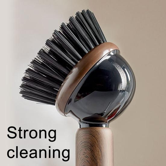 Pot Brush Ergonomic Grip Long Handle Kitchen Cleaning Brush with Built-in Detergent Dispenser Cutlery Stove Sink Cleaning Tool