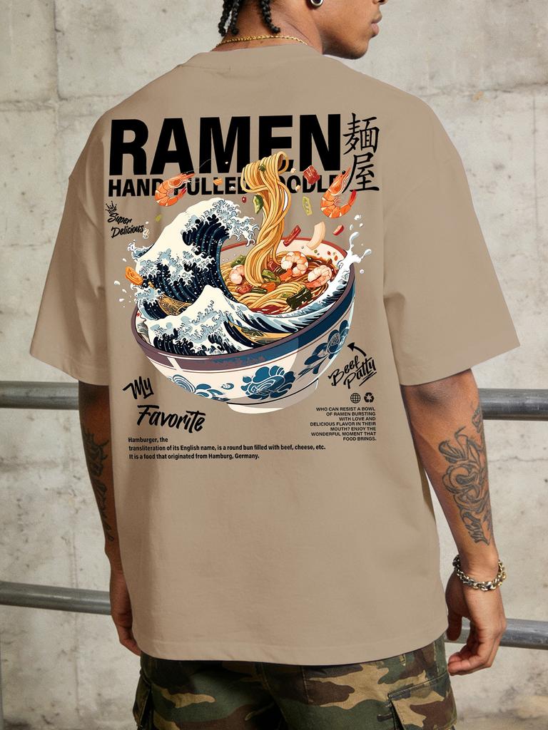 Unisexs Oversized Japanese Streetwear Tshirt Brand RaUnisex Great Wave Kanagawa Graphic Print Loose Fit Cotton Short Sleeve White Ca