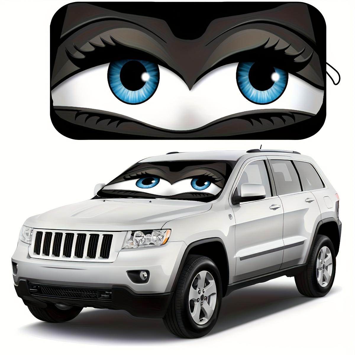 

Милые мультяшные глаза Защита от солнца на лобовое стекло Защита от УФ-лучей, Складной автомобильный солнцезащитный козырек для охлаждения автомобиля, Идеально подходит для внедорожников и других транспортных средств Аксессуары чёрный