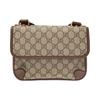 Gucci GG Supreme Reversible Tiger Head Magnetic Closure Shoulder Canvas And Leather Trim Crossbody Bag Small Unisex Crossbody Bag 501050-9C2VT-8745