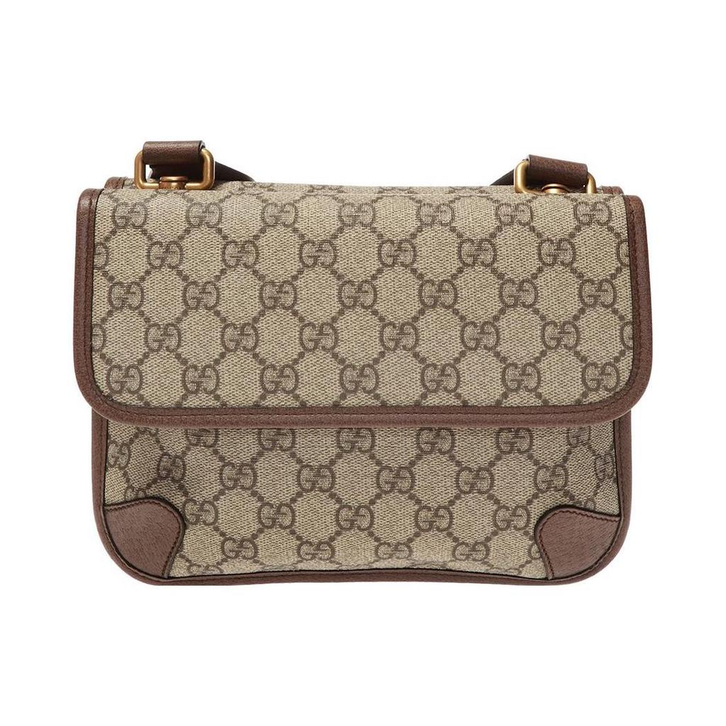 Gucci GG Supreme Reversible Tiger Head Magnetic Closure Shoulder Canvas And Leather Trim Crossbody Bag Small Unisex Crossbody Bag 501050-9C2VT-8745