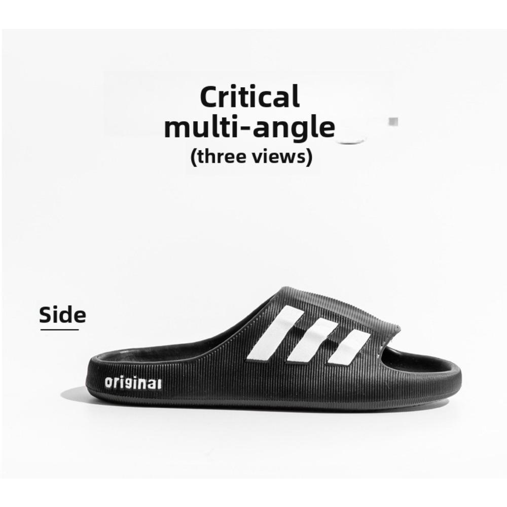 Men's Summer Thick Sole Non-Slip Slippers, Indoor Outdoor Bathroom Casual Slide Sandals
