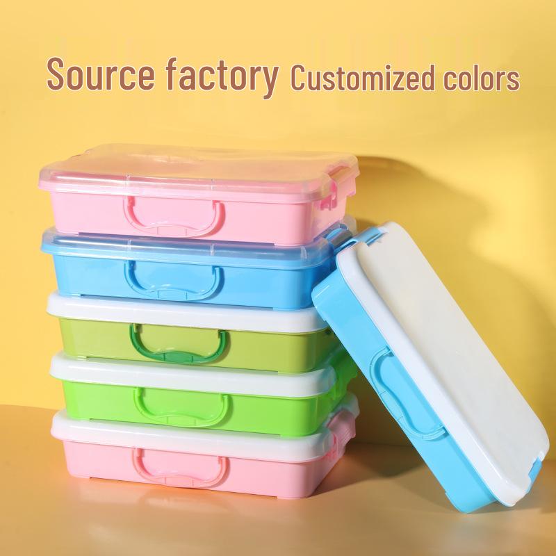 Handheld Plastic Sand Storage Tray for Toys Medium Handheld Sand Tray Pink-White