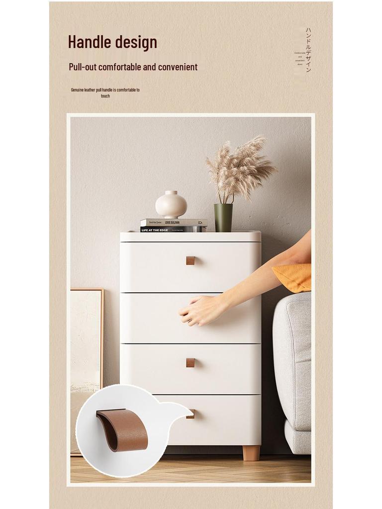 Multi-Layer Movable Storage Cabinet with Wood Lid & High-Value Design for Living Room