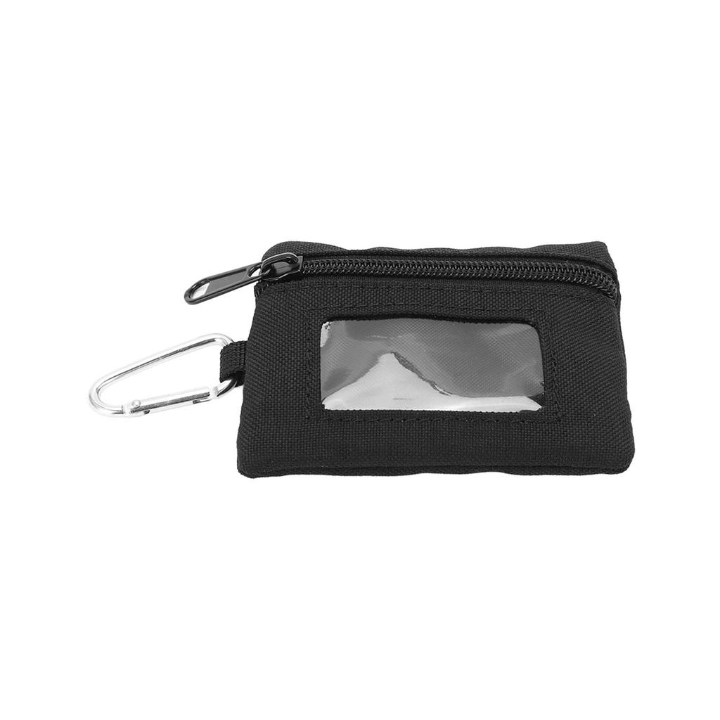 Small Men Coin Bag Multifunctional Zippered Nylon Wallet Transportation Card ID Card HolderBlack